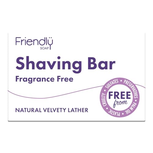 Friendly Soap Handmade Natural Fragrance Free Shaving Soap - Smooth, Gentle, sensitive 95g