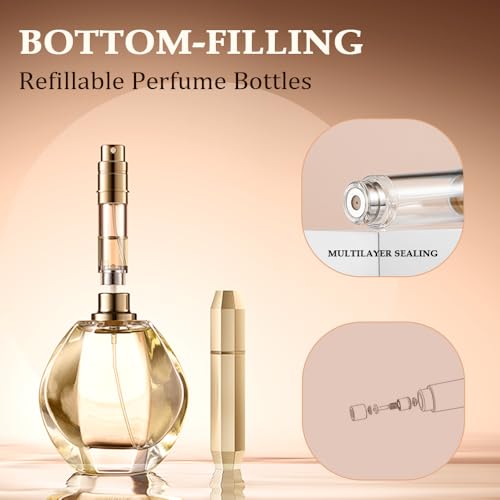 5ml Perfume Atomizer Travel Refillable, 3PCS Perfume Travel Refillable Bottle,Bottom-Filling Fragrances Perfumes Bottle,Mini Cologne Dispenser,Portable Sprayer (black-grey-blue)