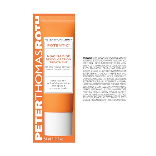 Peter Thomas Roth | Potent-C Niacinamide Discoloration Treatment for Discoloration, Dark Spots and Post-Acne Marks, Intensive Brightening Treatment with Vitamin C and Niacinamide