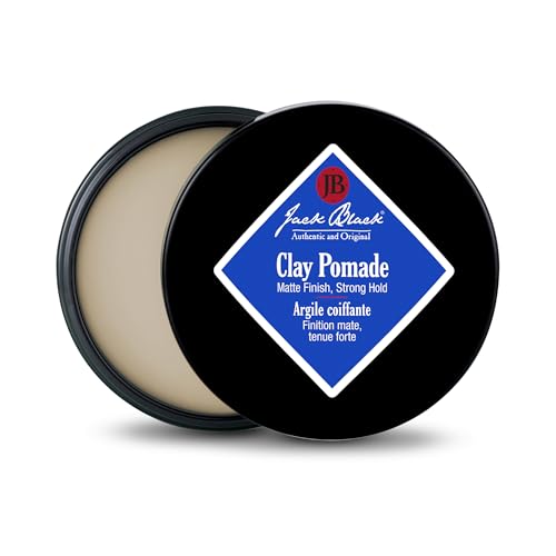 Jack Black - Clay Pomade, 2.75 oz - PureScience Formula, Hair-Sculpting, Natural-Looking Hold, Matte Finish, Buildable Control, Natural Oils, Botanical Extract, Fragrance Free