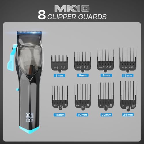 HUMMINGBIRD MK10 Pro Series Hair Clippers ? 9,000 RPM Brushless Motor, DLC Blade, Cordless USB-C Rechargeable, Super Torque, Professional Barber Clippers, Haircut Kit, Includes Barber Cape & Comb