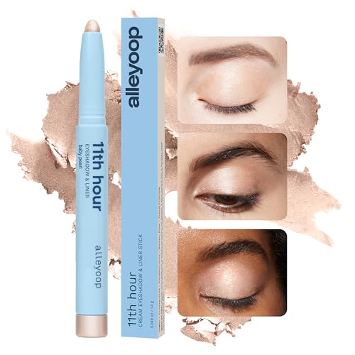 ALLEYOOP 11th Hour Waterproof Cream Eyeshadow Stick ? Long-Lasting Eye Shadow Pencil & Eyeliner, Cream to Powder Stick & Highlighter ? Smudge-Proof Eyeshadow Shimmer, Champagne Shimmer
