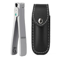 Made in Solingen, Germany - Apexay Professional Nail Clipper ? Surgical Stainless Steel | Travel-Size Manicure & Pedicure Tool in Genuine Leather Case | Ethically Made in Solingen, Germany. (Grey)