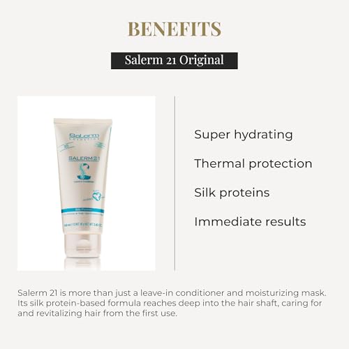 SALERM - Instant Hair Conditioner 21 Silk Protein - 100 ml - Leave-In or Rinse-Out Conditioner - with Silk Proteins - Heat Protector and Hydrating