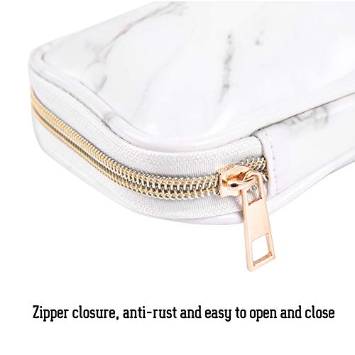 Travel Cosmetic Case,Zipper Makeup Brushes Bag,Marble Makeup Bag Storage Cosmetic Bag,Professional Multi functional Cosmetic Bag Handbag for Travel Home
