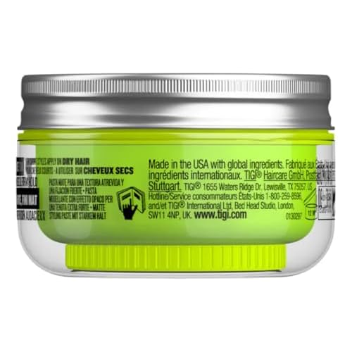 TIGI Bed Head Manipulator Matte Hair Wax,Strong Hold Sculpting and Styling Paste for Short to Medium Hair,2.01 oz,(Pack of 2)