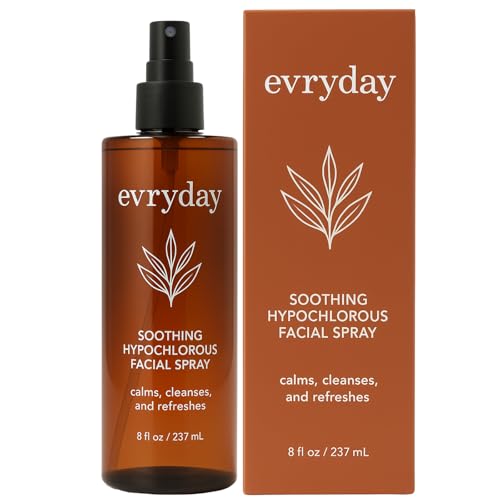 evryday¢â Hypochlorous Acid Spray for Face and Body 8oz | Gentle Facial Hydration Mist for Sensitive, Irritated and Acne-Prone Complexions | pH-Balanced Daily Toner & Piercing Care Support