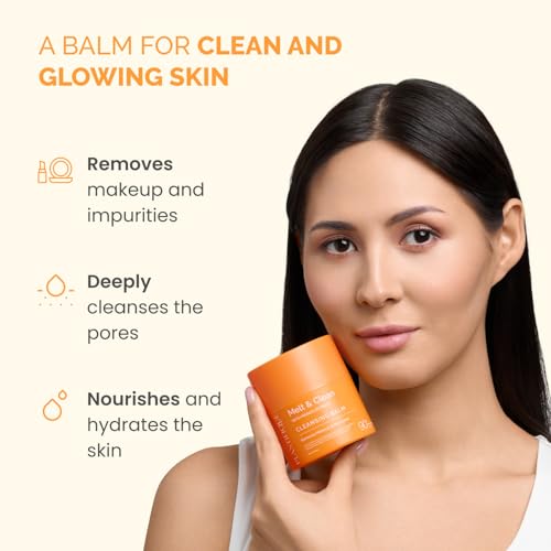PLANTIFIQUE Korean Cleansing Balm Makeup Remover with Mango & Papaya Extracts, Hyaluronic Acid and Ceramide - Nourishing Melting Cleanser for All Skin Types 1.41 oz / 40 g (Pack of 2)