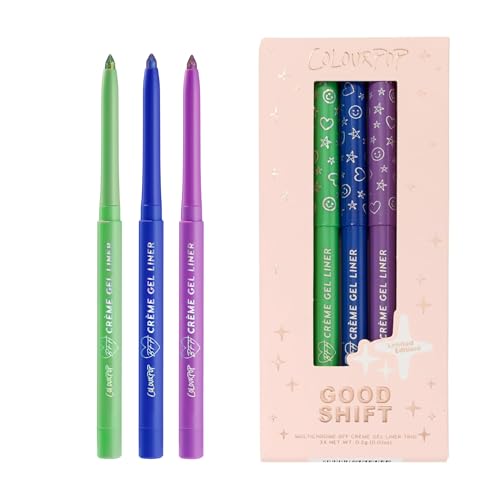 ColourPop BFF Cr?me Gel Waterproof Chrome Eyeliner Kit - 18HR Wear, Ultra-Pigmented Eyeliner Pencil with Matte & Metallic Finishes - Includes Shades Wild Idea, Ventura Blvd & Actin' Up (3 Count)