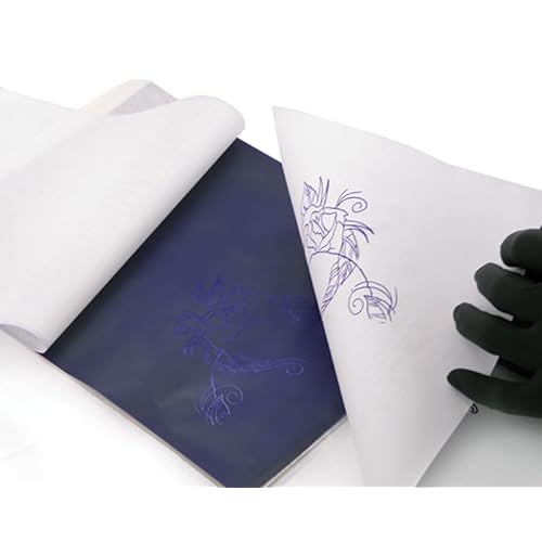 Atsui Tattoo Stencil Paper - Available in 20pcs Sheets, 100pcs Sheets, & 100 Feet Roll - Use by Hand or Stencil Machine - New and Improved Formula (20 Pack)