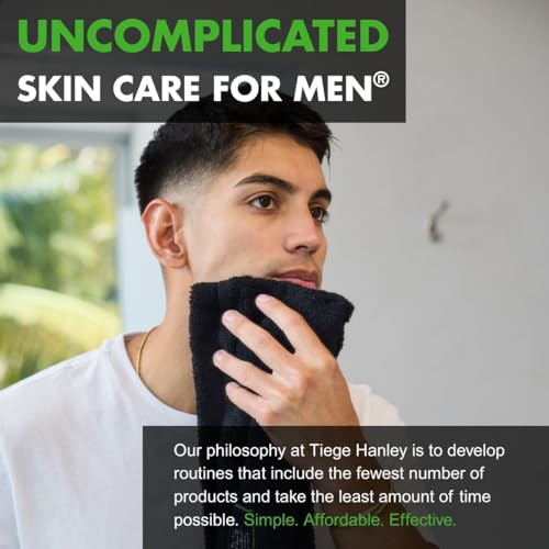 Tiege Hanley Skin Care Set for Men, Essential Routine, System Level 1, Daily Face Wash, Facial Scrub, Moisturizer With SPF, and Night Cream for Healthy, Hydrated Skin, Men¡¯s Skin Care, 4 Piece Kit