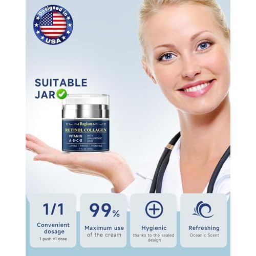 Retinol Cream for Face, Collagen Neck Creams for Tightening and Firming, Anti Aging Day & Night Facial Moisturizer for Women & Men, Instant Face Lift Wrinkle Cream 2-Pack