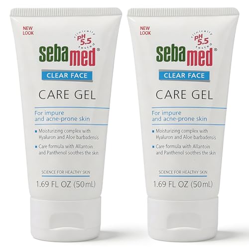 SEBAMED Clear Face Care Gel (50mL) with Aloe Vera and Hyaluronic Acid for Impure and Acne Prone Skin - Made in Germany - Pack of 2