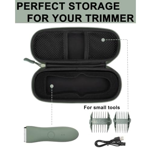 Case for Meridian Trimmer Shaver, Compatible with MANSPOT/LADYSPOT Manscape Groin & Body Hair Trimmer, Hard Travel Cases for Protecting Electric Razor Shavers and Storing Accessories (Case Only)