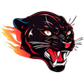 6 Sheets Fake Tattoos Set Illustration of a Black Panther with Angry Face Expression Temporary Tattoos suitable for Adult Women Men