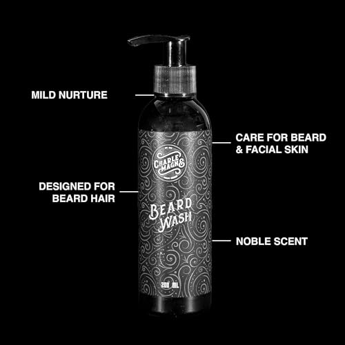 Charlemagne Beard Wash for Men - 200 ml, Mediterranean Breeze Scent - Moisturizing Shampoo & Beard Conditioner for Men - German Made Formula
