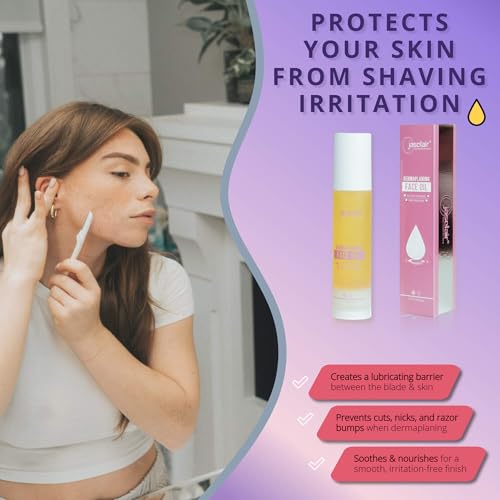 Dermaplaning Tool (9 Count) and Dermaplane Oil Bundle ? Easy to Use Face Razor with Smooth Glide Shave Oil for Gentle Exfoliation