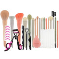 Docolor 4 in 1 Lash Curler Kit with 6 Extra Replacement Refill Pads+17Pcs Morandi Makeup Brushes with Makeup Bag and Makeup Sponge and Brush Protector Professional Face Powder Kabuki Foundation Blus
