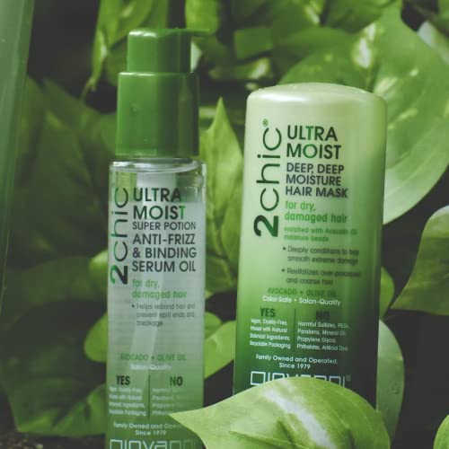 GIOVANNI Ultra-Moist Deep, Deep Moisture Hair Mask - Avocado & Olive Oil, Creamy Hydration Formula, Enriched with Aloe Vera, Shea Butter, Botanical Extracts, No Parabens, Color Safe - 5 oz (Pack of 2)