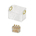 Cosmetics Makeup Organizer,Clear Diamond Crystal Makeup Organizer,skincare organizers,for Vanity Decor,Bathroom Countertops,Desk Storage Container,Cosmetic Display cases (White)