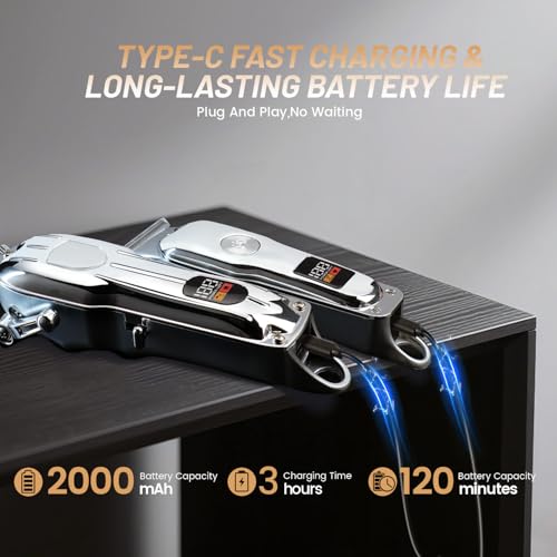 Mensure Hair Clippers for Men, Home Haircut Kit with Scissors, Comb & Guide Combs, Cordless Hair Trimmer Set for Family Use