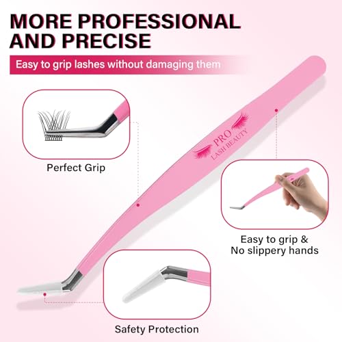 Lash Applicator Tool DIY Eyelash Extension Tweezers Kit Eyelash Applicator Tool (3 pcs)