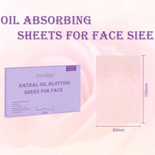 Face Oil Blotting Paper sheets- 8 pack 800 sheets Rose Natural Face Oil Blotting Paper rapidly absorb excess oils