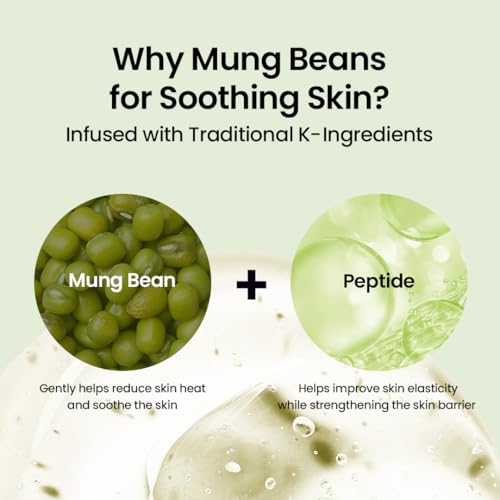 beplain Mung Bean Peptide Soothing Serum (1.69 fl.oz/50ml) | Niacinamide serum | Redness Relief | Hydration | Korean Skincare, For All Skin Types