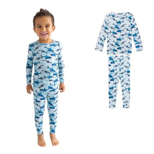 Posh Peanut Boys Pajamas - PJs for Kids Made of Soft Viscose from Bamboo, Long Sleeve Toddler PJs & Matching Boys Pajama Sets