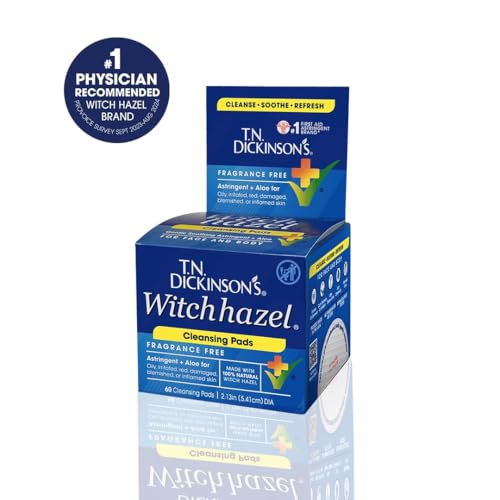 T.N. Dickinson's Witch Hazel Cleansing Pads, 60 Count (Pack of 2)
