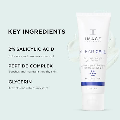 IMAGE Skincare, CLEAR CELL Salicylic Gel Cleanse, Gentle Foaming Face Wash Removes Excess Oil and Shine for Oily Prone Skin