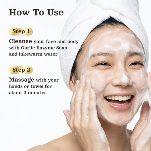ASSI'S K-BEAUTI Natural Soap with Garlic Enzyme, Deep Cleansing, Face Wash for Radiant Looking Skin, Korean Skincare, Botanical Soap Bar for Face Made in Korea, 3.5 oz