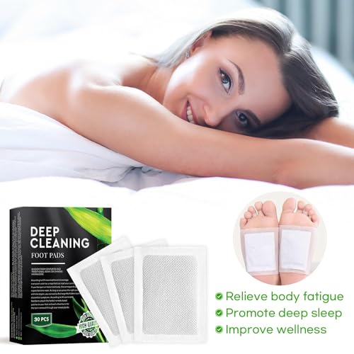 Deep Cleansing Foot Pads: Bamboo Wood Ginger Foot Patches for Promoting Daily Relaxation and Sleeping 30 Packs