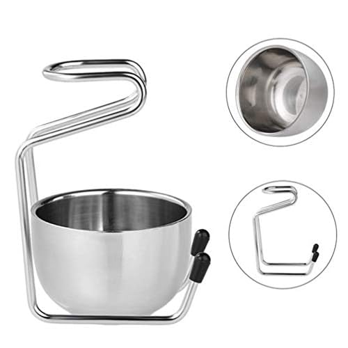 Stainless Steel Shaving Stand & Bowl Set Adjustable Safety Razor Holder Men's Bathroom Grooming Organizer