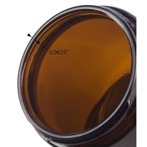 (6 pack) 4 oz / 120 ml Amber Thick Glass Jar with White Metal Airtight Lid