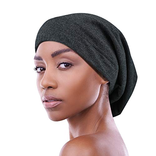 100% Genuine Mulberry Silk Roomy Satin Lined Sleeping Cap for Curly Hair Dreadlocks Adjust Head Size 18"-32" Unisex