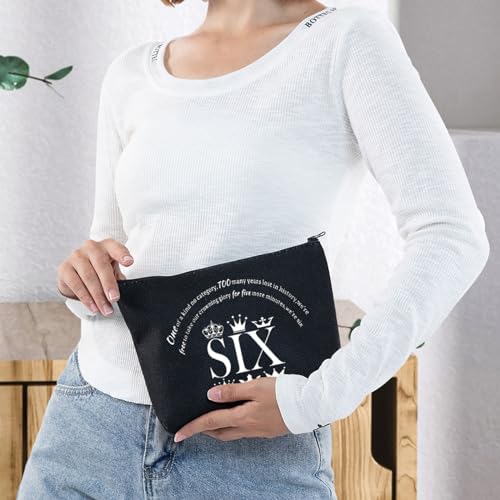 G2TUP SIX Queen Makeup Bag Theatre Fans Gift We¡¯re Six Zipper Pouch Bag Queen Cosmetic Bag (We¡¯re Six-Black)