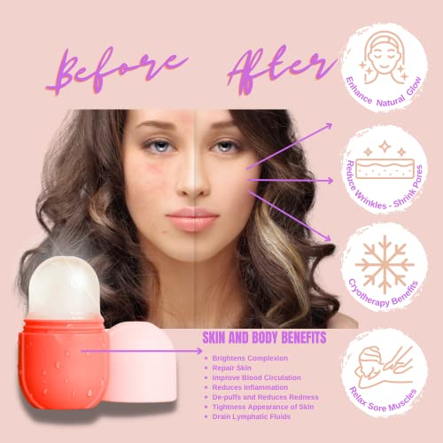 Ice Roller for Face, Eyes, and Neck ? Reusable Silicone Ice Mold for De-Puffing, Skin Toning & Glowing Complexion ? Reduce Puffiness, Tighten Pores, and Sculpt Your Skin
