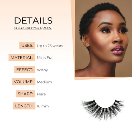 Hummingbird Kiss Calypso Queen 3D Mink Lashes | Flare Cat Eye Lashes Volume | Reusable up to 25 wears | Natural Look False lashes