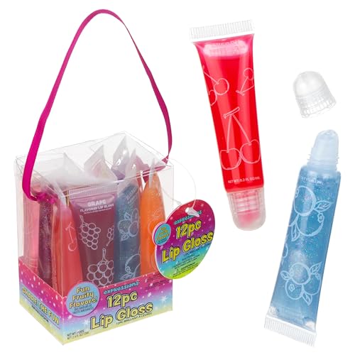EXPRESSIONS 24-Pack Flavored Lip Gloss Bulk Set | Non-Toxic, Kid-Safe Squeeze Tubes for Party Favors, Goodie Bag Fillers & Classroom Gifts
