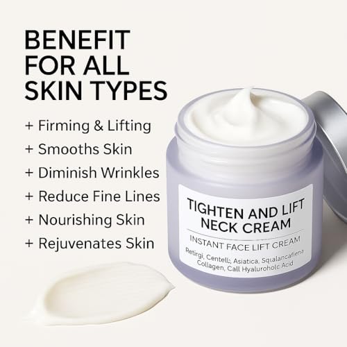 Tighten and Lift Neck Cream, Instant Face Lift Cream, 1.7 fl oz, Firming Fine lines, Loose & Sagging On Face, Decollete & Other Skin Areas
