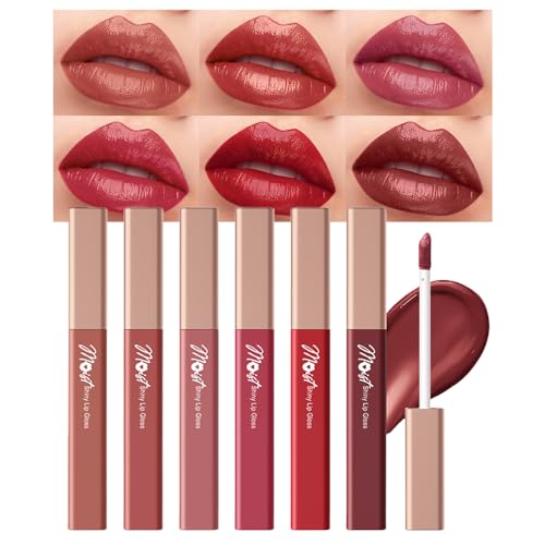 12 Colors Lip Gloss Set, High-Shine Waterproof Collection, Long Lasting Moisturizing Formula with Mirror Finish, Adult (14#, 6Count (Pack of 1))