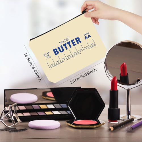 WCGXKO Salted Butter Makeup Bag - Funny Baking Gift for Butter Lovers