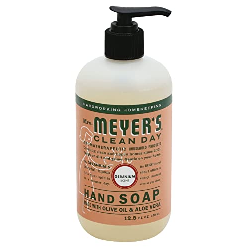 MRS. MEYER'S CLEAN DAY Liquid Hand Soap, Geranium Scent, 12.5 oz- Pack of 6