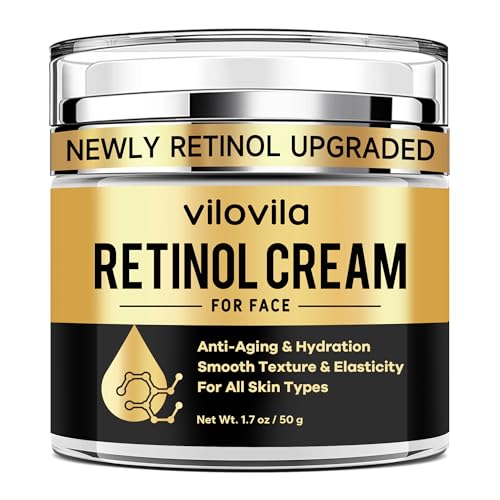 Retinol Cream For Face (1.7 Oz), Retinoids For Facial, Anti Aging Face Cream with Retinol & Hyaluronic Acid, Day & Night Facial Moisturizer for Women & Men, Hydrating Creams for Fine Lines