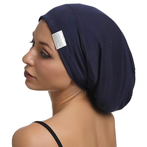 Satin Lined Bonnet Silky Hair Wrap Large Sleep Cap - Adjustable Beanie Slouchy Hats Bonnets for Women Curly Long Hair