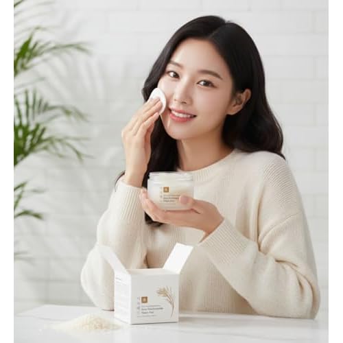 Rice Niacinamide Skin Pad, Brightening and Moisturizing 90 Pads, for Normal, Dry, Combination, Dull and Aging Skin Types.