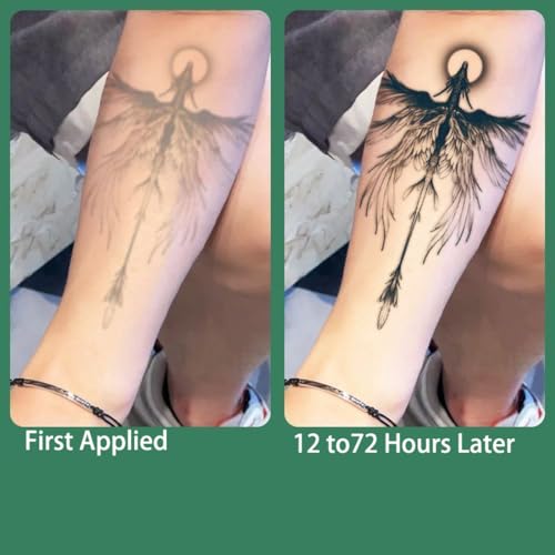 Large Dragon Temporary Tattoo Six Wings Dragon Tattoo Waterproof Lasting for Men Body Art Fake Waterproof Tattoo Arm Leg Tattoo 4 Sheets