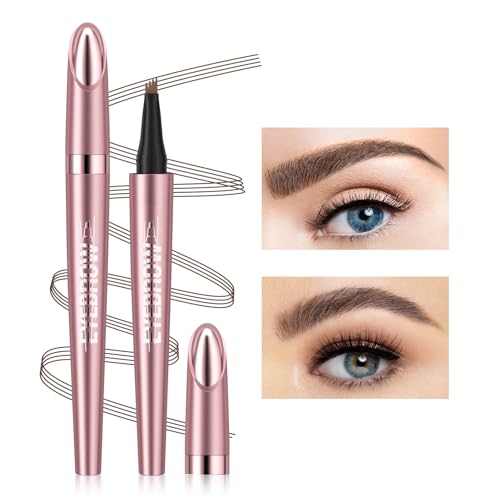 New Four-Tip Microblading Eyebrow Pen - Waterproof Long-Lasting Smudge-Proof, Natural Looking Fine Stroke, Perfect for Women's Perfect Brows and Defined Eye Eyebrow Makeup