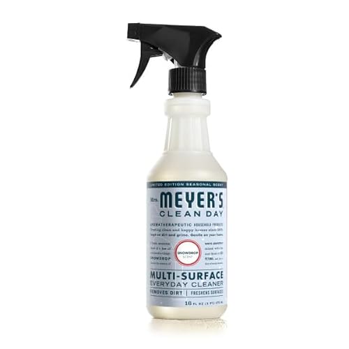 Mrs. MEYER'S Clean Day Snow Drop Scent Variety Pack, Liquid Hand Soap 12.5 OZ, Liquid Dish Soap 16 OZ, Multi-Surface Cleaner 16 OZ, Room Freshener 8 FL OZ, Hand Lotion 12 OZ, 1 CT